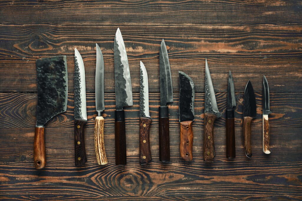Collection of different types of Japanese Knives